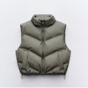 Zara Insulated Cropped Puffer Vest M